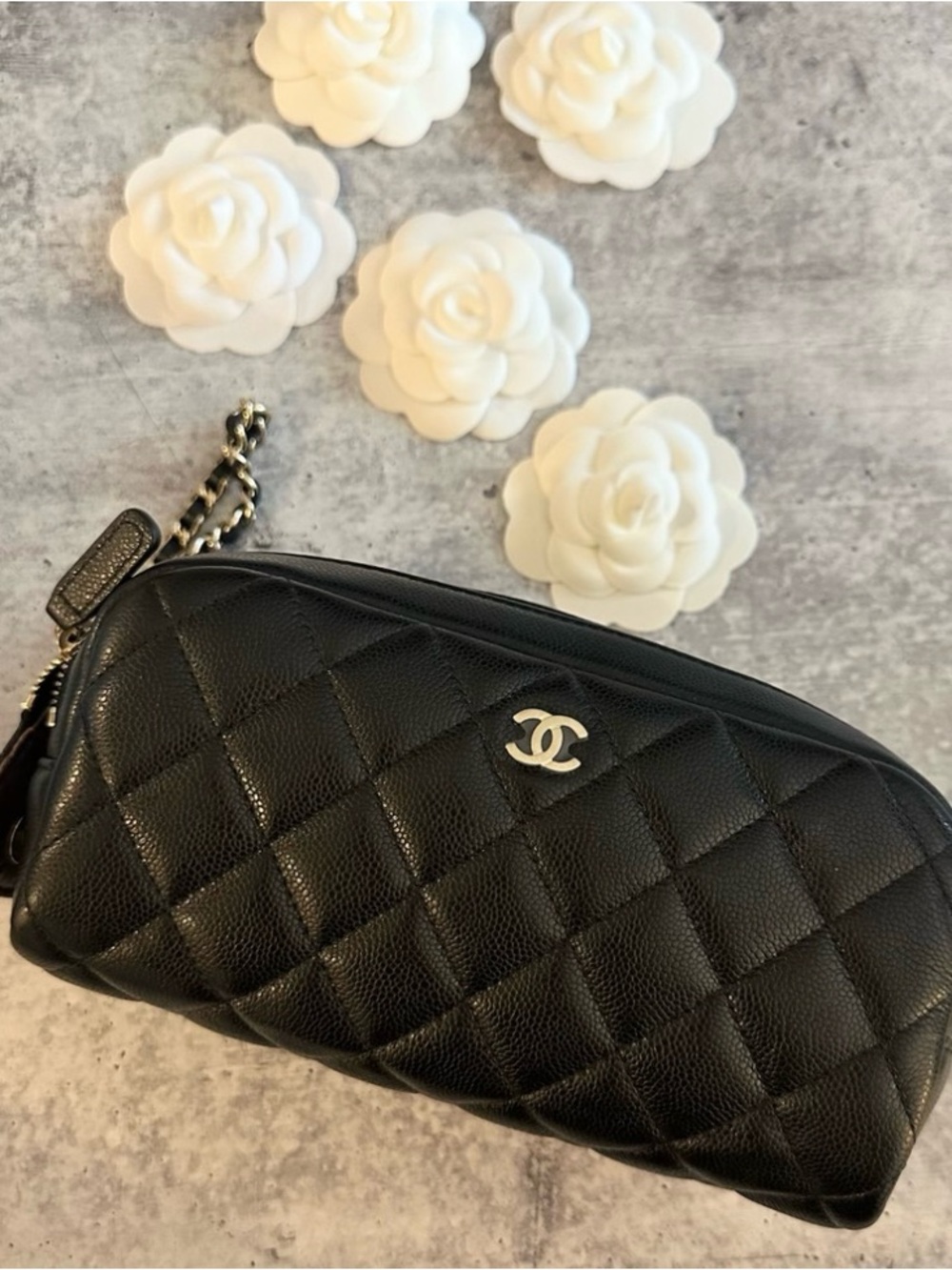 CHANEL Toiletry Cosmetic Case / Clutch Bag